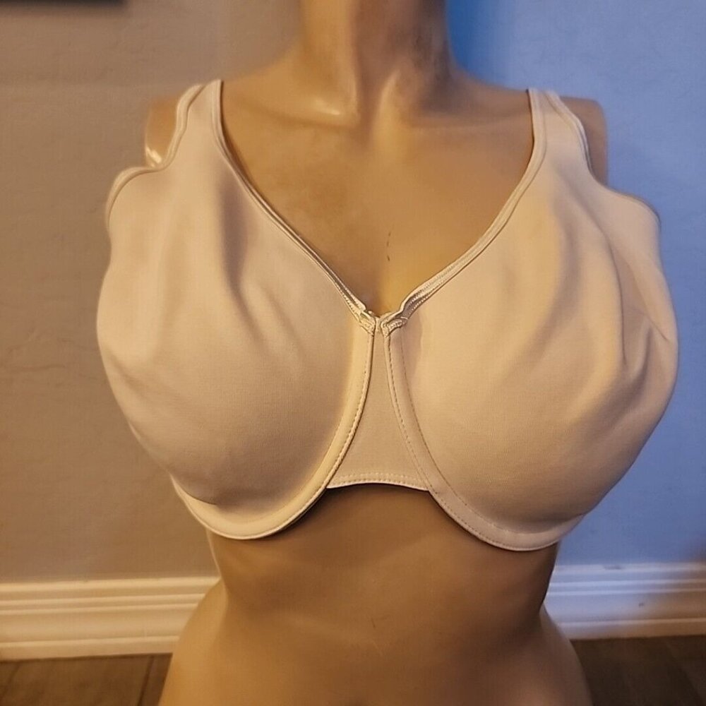 Cacique Bra 46DDD Nude Underwire Full Coverage Cotton Blend Unlined